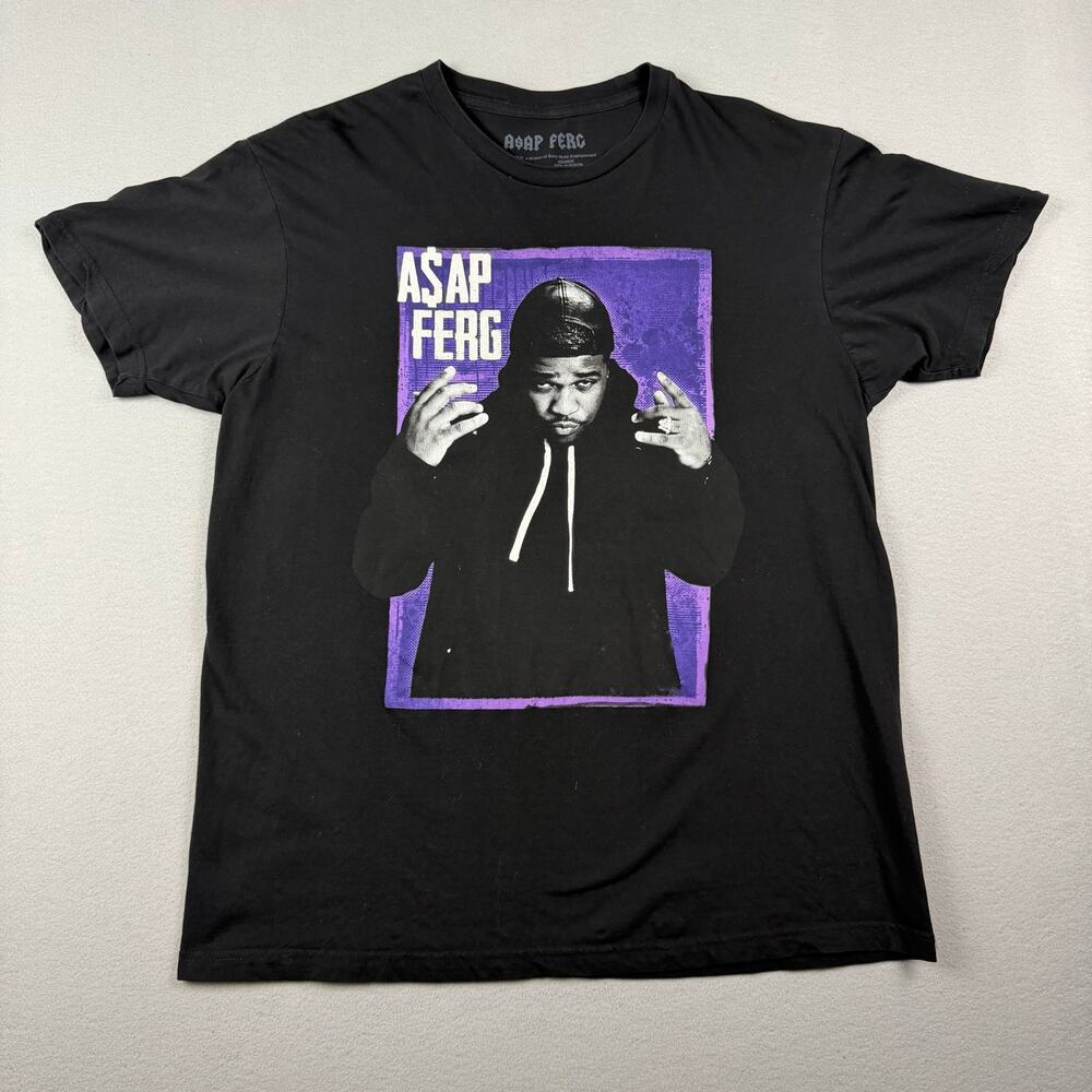 A$AP Ferg Black Graphic T-Shirt Large Unisex Y2K Hip Hop